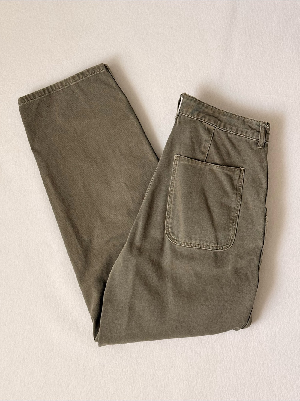 ASOS Design Wide Leg Chino Pants Olive Green Women’s US 6